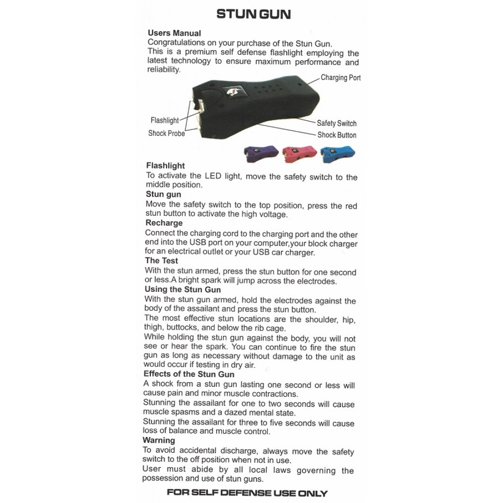 CHEETAH MAX POWER STUN GUN BLACK (CH61)
